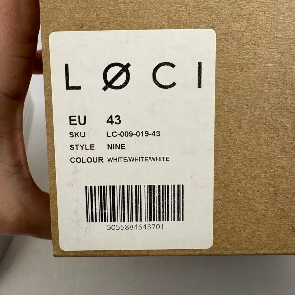 Loci NEW Nine White Sneakers Unisex EU 43 (Men's 10/Women's 11) Designer Court
